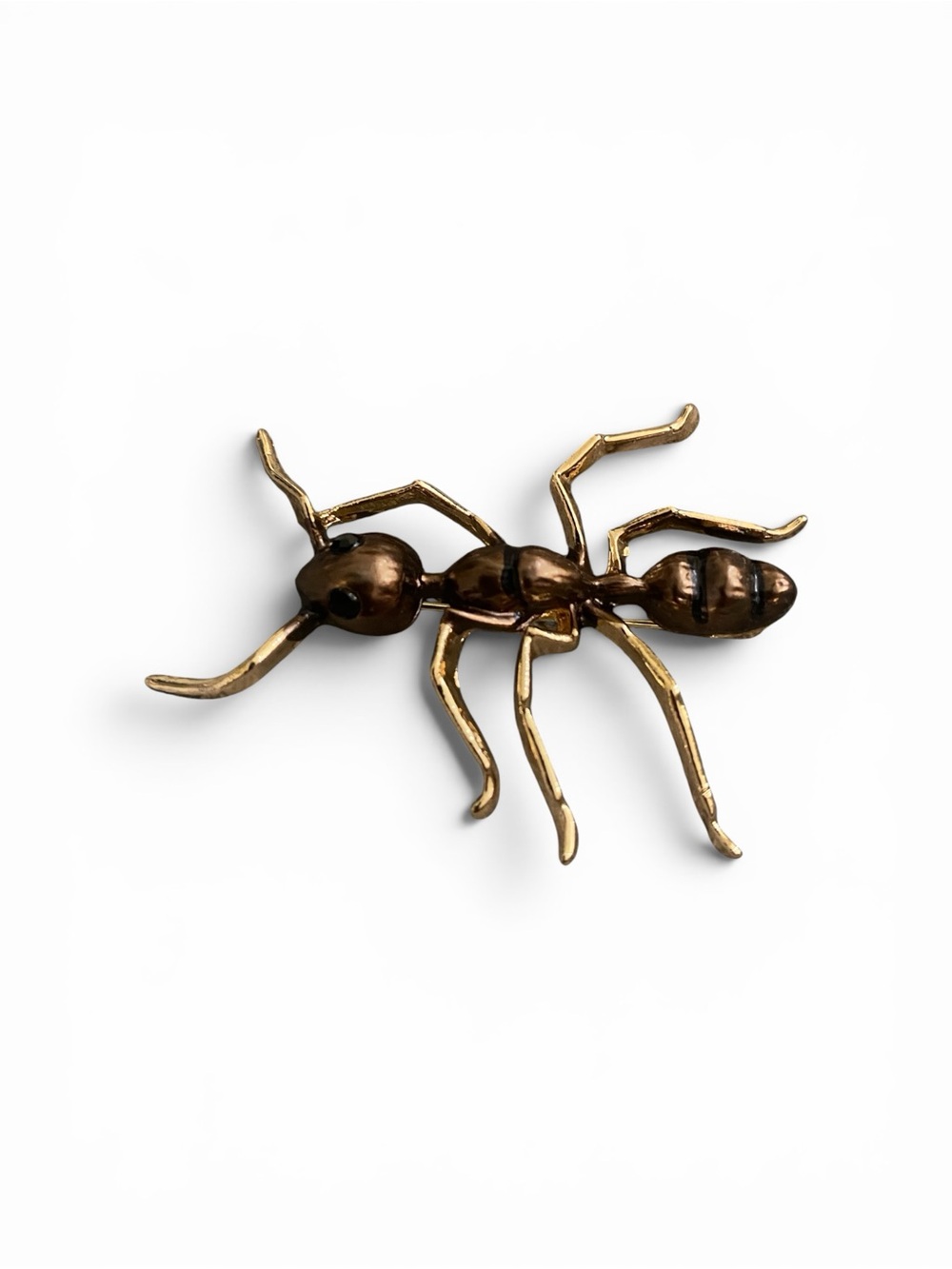 Brass Ant Brooch Pin - Metallic Brown and Gold - Picture 1 of 1